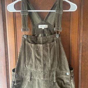 Madewell Olive Green Corduroy Overalls